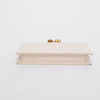 Alexander McQueen Cream Croc Embossed Double Ring Clutch - Blue Spinach