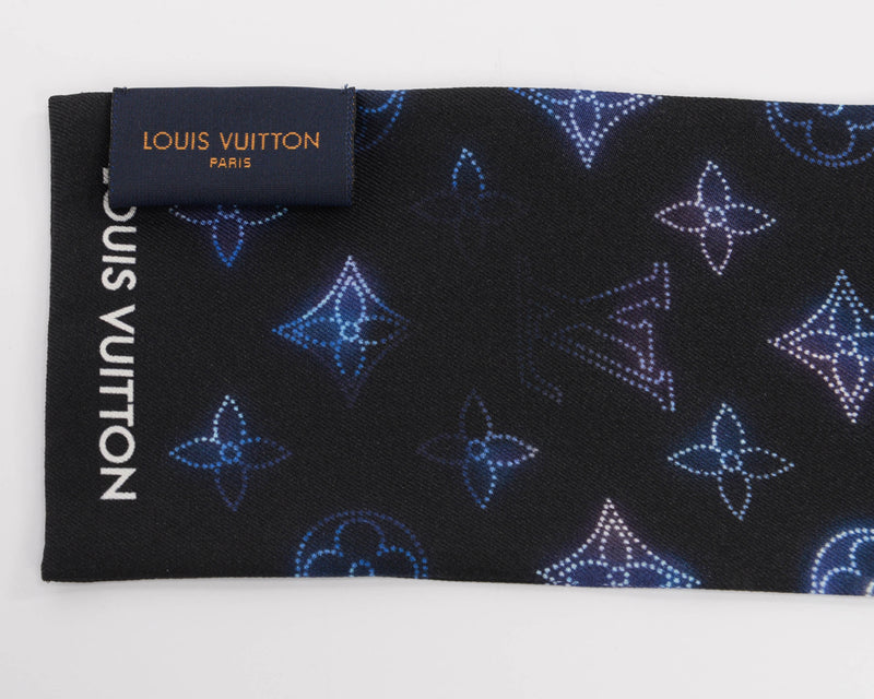 Louis Vuitton Blue Silk Monogram Flight Mode Bandeau - Blue Spinach