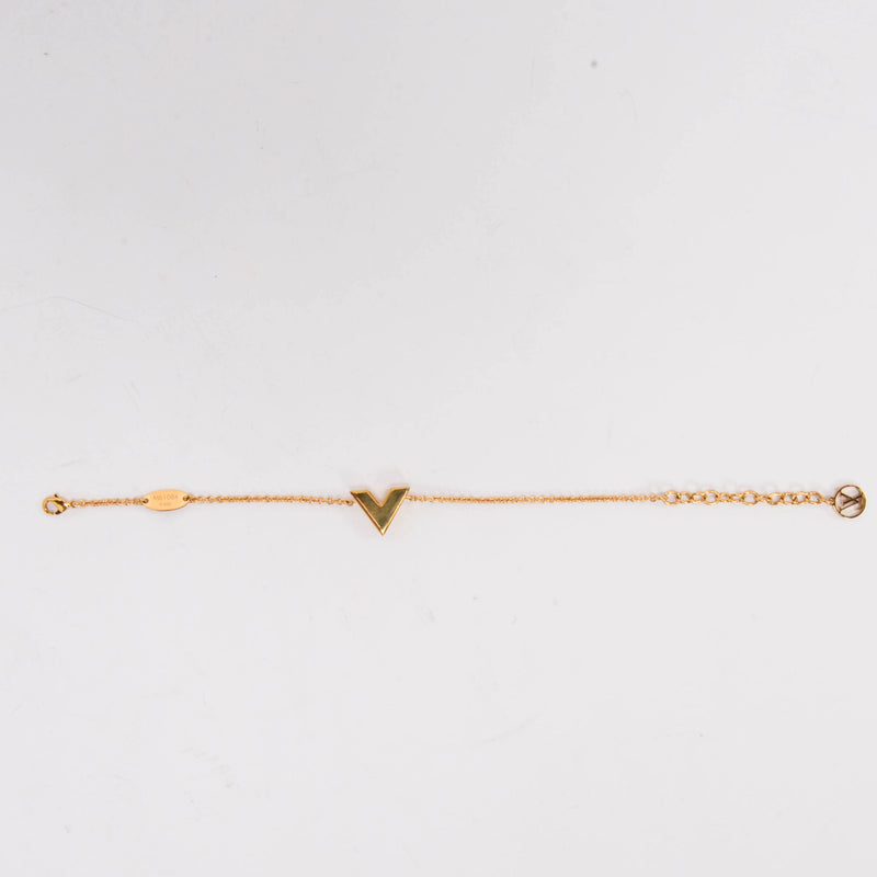 Louis Vuitton Gold Tone Essential V Bracelet - Blue Spinach