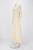 Celine Cream Boucle Knit Back Split Maxi Dress M - Blue Spinach