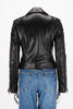 Balenciaga Black Lambskin Motorcycle Jacket FR 34 - Blue Spinach