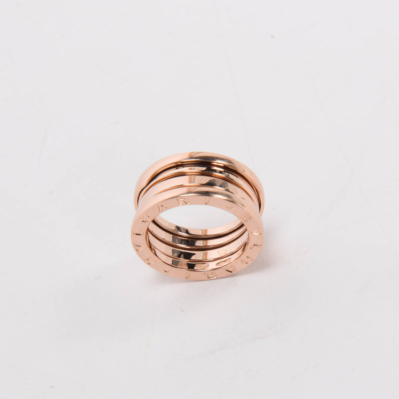 Bulgari 18k Rose Gold B.zero1 Three Band Ring - Blue Spinach