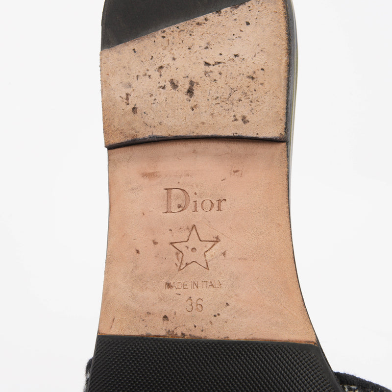 Dior Green Embroidered Canvas Dway Tie Dye Slides 36 - Blue Spinach