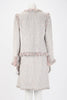 Chanel Pastel Fantasy Tweed Fringed Skirt Suit FR 42 - Blue Spinach