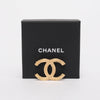 Chanel Gold Olive-Leaf Detail CC Brooch - Blue Spinach