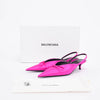 Balenciaga Rose Fuchsia Satin Knife Slingback Pumps 37 - Blue Spinach