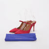 Aquazzura Dark Red Satin Nolita Mules 40.5 - Blue Spinach