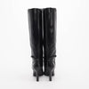 Saint Laurent Black Polished Leather Jane Buckle Boots 39.5 - Blue Spinach