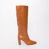 Gianvito Rossi Tan Calfskin Kerolyn Boots 41 - Blue Spinach