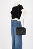 Valentino Black Crinkled Lambskin Medium Rockstud Spike Top Handle Bag - Blue Spinach