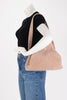 Fendi Rosa Plaster Shearling Medium Fendi First Clutch - Blue Spinach