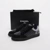 Chanel Charcoal Mixed Fibers Logo Sneakers 40 - Blue Spinach