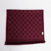 Gucci Pink Wool Double Jacquard GG Scarf - Blue Spinach