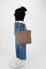 Hermes Etoupe & Chocolate Clemence Double Sens 36 Tote - Blue Spinach