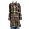 Burberry Olive Lambswool Classic Nova Check Coat UK 14 - Blue Spinach