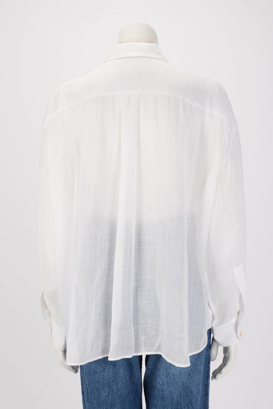 Zimmermann White Raie Lace Flower Shirt 4 - Blue Spinach