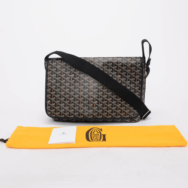 Goyard Black Goyardine Capetien MM Messenger Bag - Blue Spinach