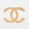 Chanel Gold Olive-Leaf Detail CC Brooch - Blue Spinach