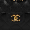 Chanel Black Quilted Caviar Large Classic Flap Bag - Blue Spinach