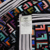 Fendi Black Silk Multicolour FF Fringed Scarf 90 - Blue Spinach