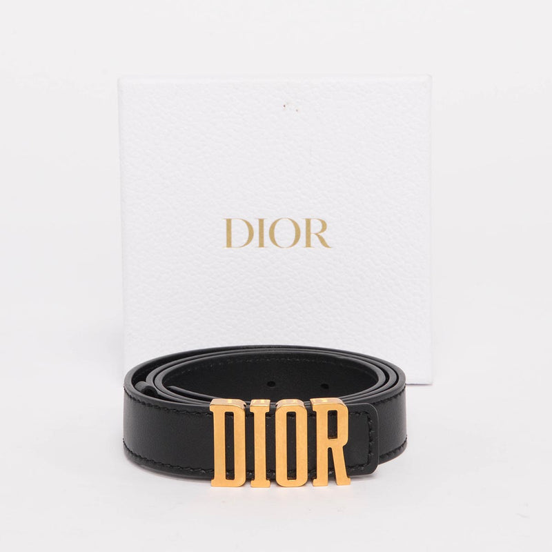 Dior Black Calfskin D-Fence Belt - Blue Spinach