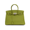 Hermes Vert Anis Togo Birkin 35 PHW - Blue Spinach