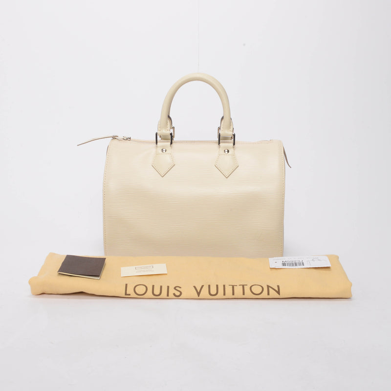 Louis Vuitton White Epi Leather Speedy 30 - Blue Spinach