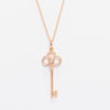 Tiffany & Co Rose Gold & Diamonds Crown Key Pendant - Blue Spinach