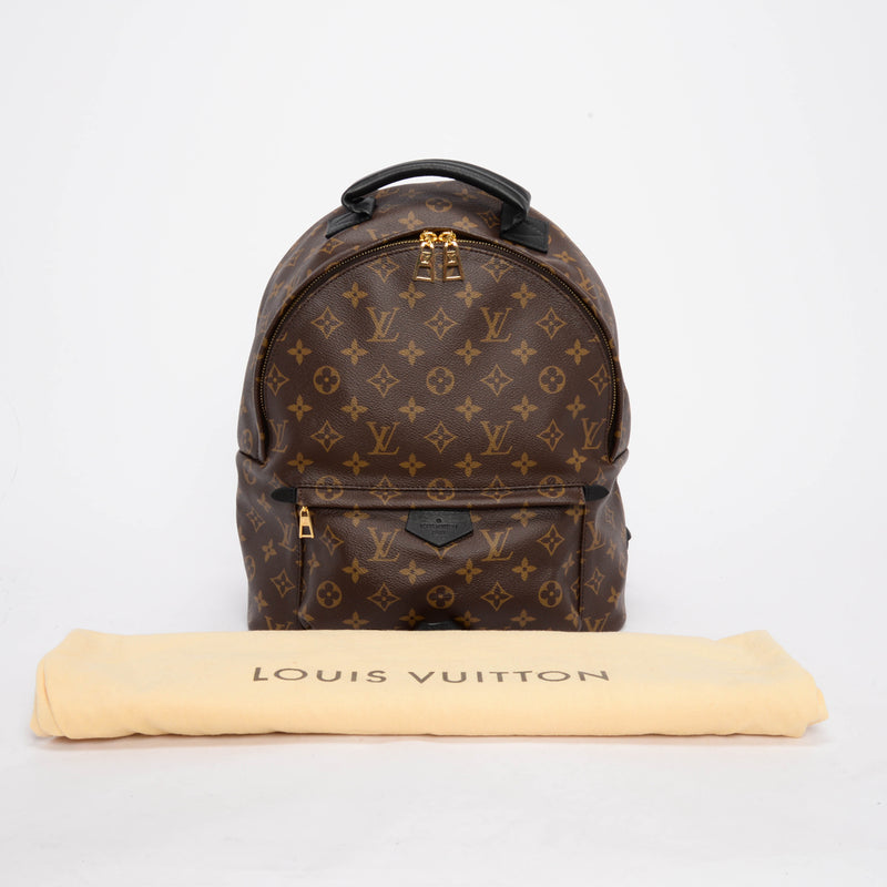 Louis Vuitton Noir Monogram Canvas Palm Springs MM Backpack - Blue Spinach