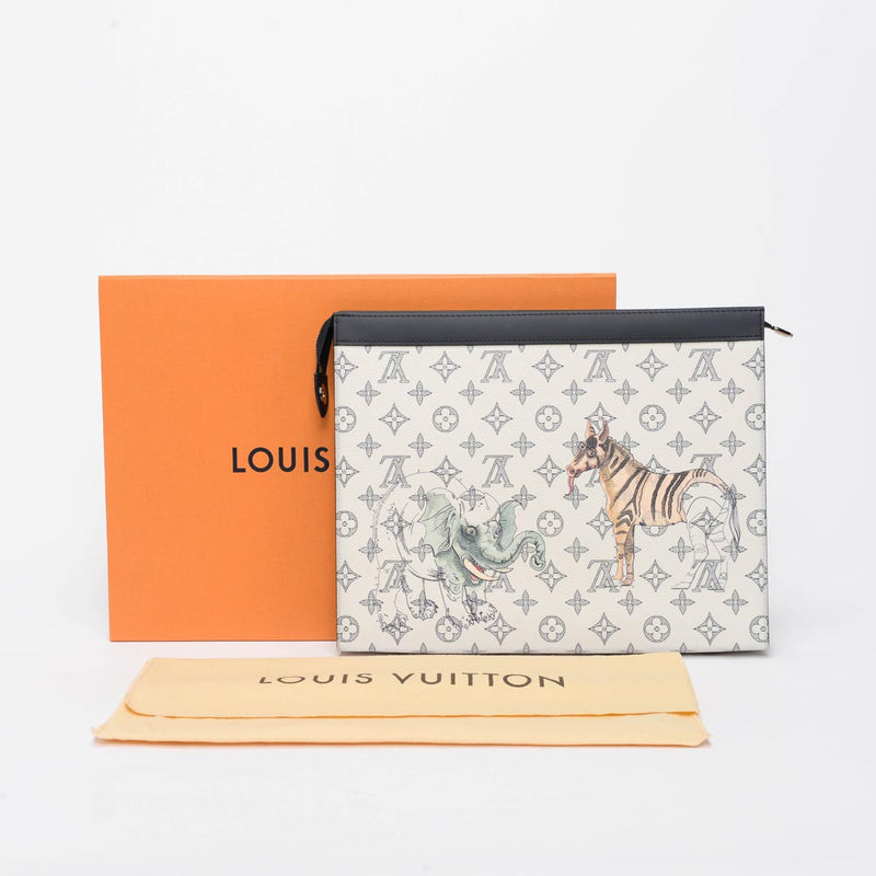 Louis Vuitton Savane Monogram Dune Chapman Pochette Voyage GM - Blue Spinach