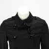 Burberry Black Cotton Cropped Trench Coat UK 4 - Blue Spinach