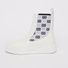 Gucci White Rubber GG Knit Ankle Boots 39 - Blue Spinach