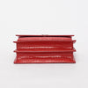 Saint Laurent Red Croc Embossed Medium Sunset Shoulder Bag - Blue Spinach