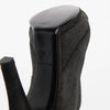 Chanel Anthracite Metallic Suede Platform Sock Boots 37 - Blue Spinach