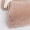 Fendi Rosa Plaster Shearling Medium Fendi First Clutch - Blue Spinach