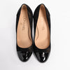 Chanel Black Metallic Suede Cap Toe CC Pumps 37 - Blue Spinach