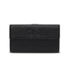 Chanel Black Caviar Leather Timeless CC Wallet - Blue Spinach