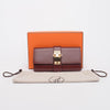 Hermes Rouge H Tadelakt Medor 23 Clutch - Blue Spinach