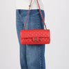 Chanel Red Caviar Leather East West Flap Bag - Blue Spinach