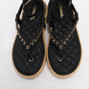 Chanel Black Lambskin Chain CC Thong Sandals 42 - Blue Spinach