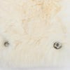 Chanel White Rabbit Fur CC Cuff Bracelet - Blue Spinach