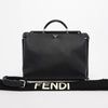 Fendi Black Selleria Large Peekaboo Iconic Essential Satchel Bag - Blue Spinach