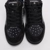 Chanel Charcoal Mixed Fibers Logo Sneakers 40 - Blue Spinach