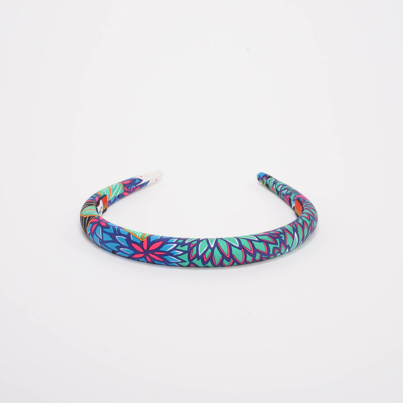 Hermes Multi Colour Silk Wild Singapore Elsa Headband - Blue Spinach