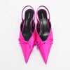 Balenciaga Rose Fuchsia Satin Knife Slingback Pumps 37 - Blue Spinach