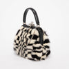 Celine Black & White Mink Mini Bag - Blue Spinach