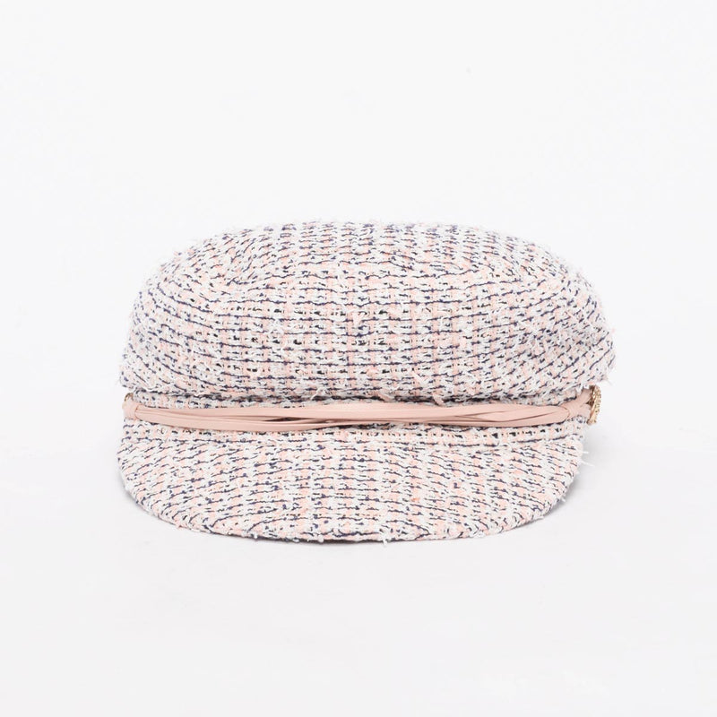 Chanel Pink Tweed Newsboy Cap - Blue Spinach