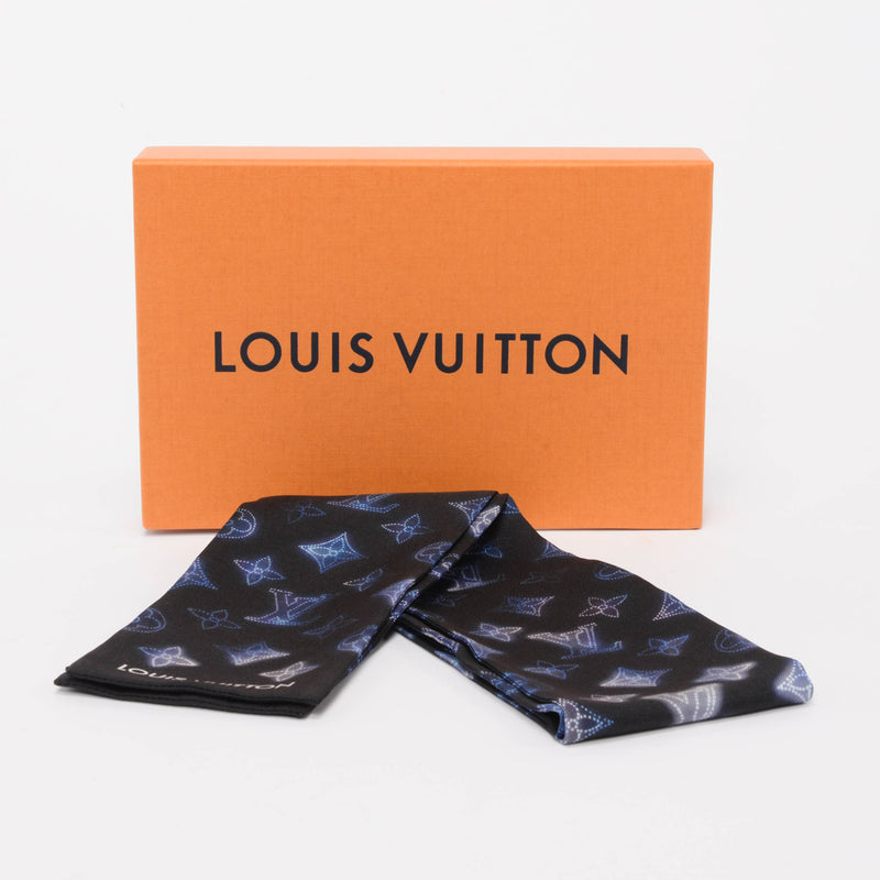 Louis Vuitton Blue Silk Monogram Flight Mode Bandeau - Blue Spinach