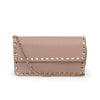 Valentino Poudre Grained Calfskin Rockstud Chain Flap Bag - Blue Spinach