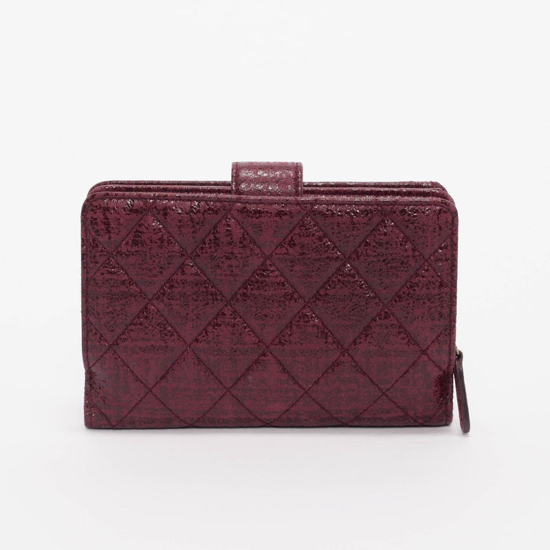 Chanel Burgundy Tweed Effect Paris to Edinburgh Wallet - Blue Spinach